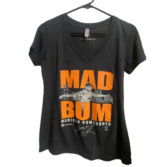 San Francisco Giants Pro Merch MLB Madison Bumgarner Women’s T-Shirt L Mad Bum - Picture 1 of 5